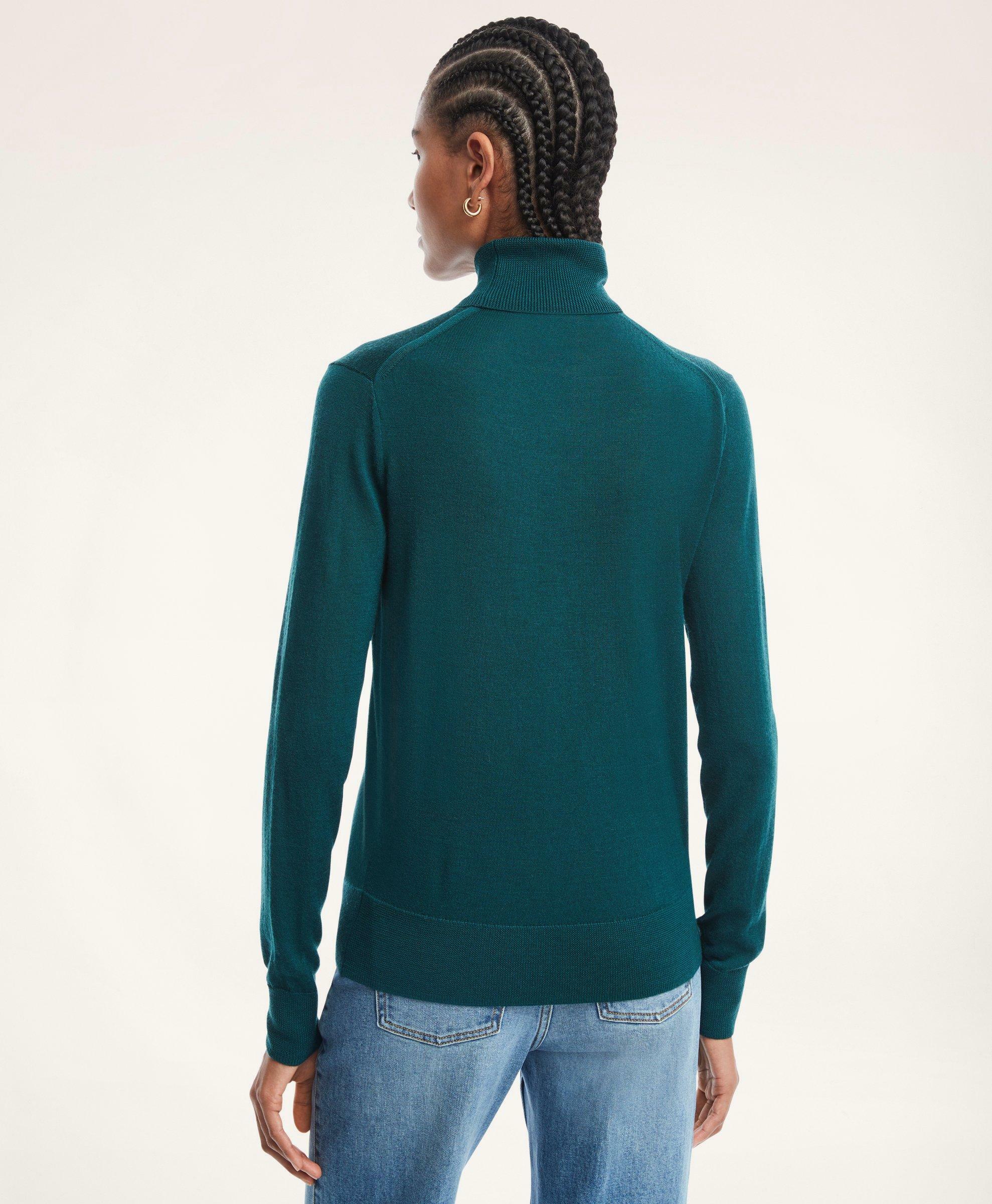 Brooks Brothers Women's Merino Wool Turtleneck | Medium Green