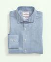 Brooks Brothers Men's X Thomas Mason Cotton Poplin English Collar, Check Dress Shirt | Blue