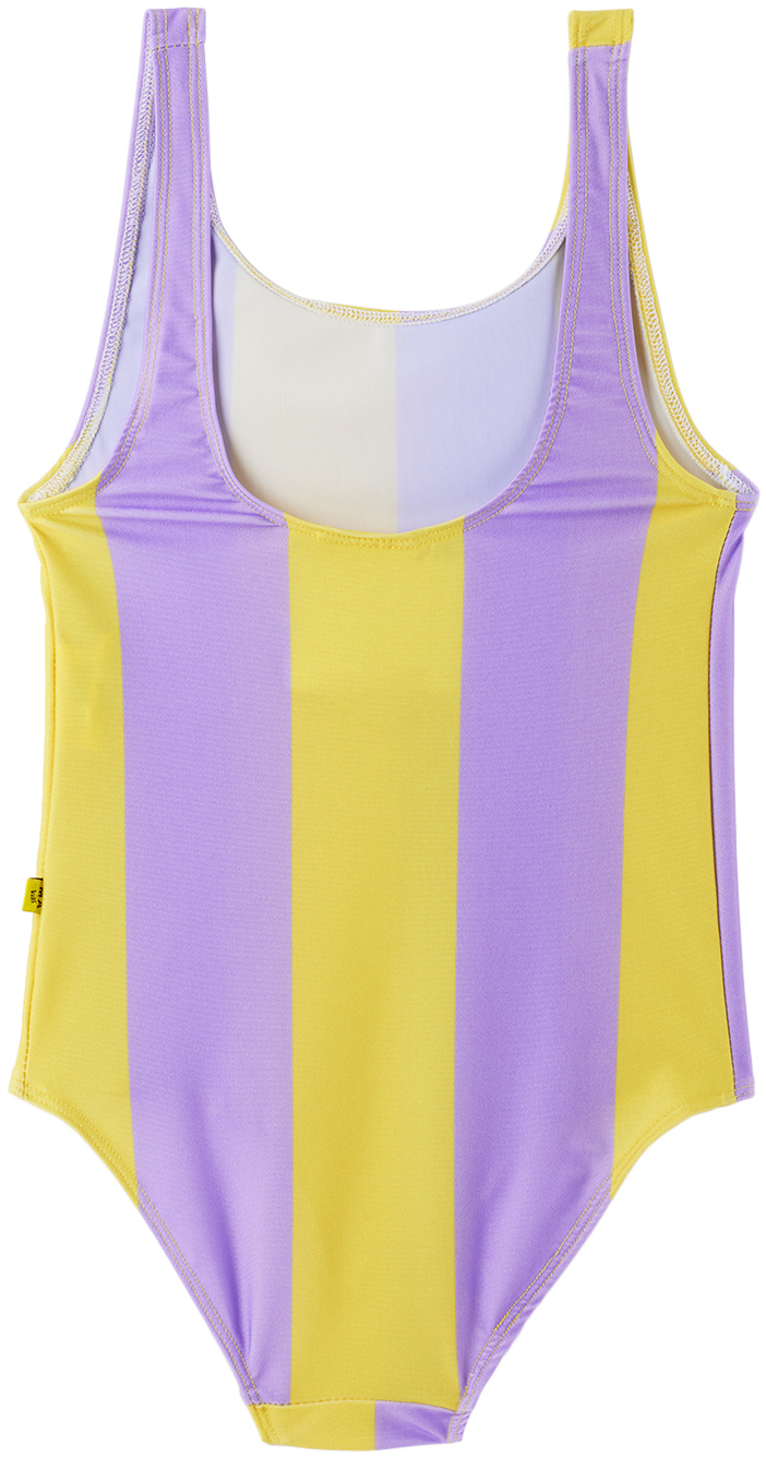 M’A Kids Kids Yellow & Purple Striped One-Piece Swimsuit