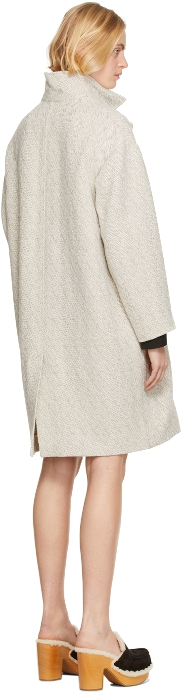 Isabel Marant Etoile Taupe & Off-White Wool Cilika Coat