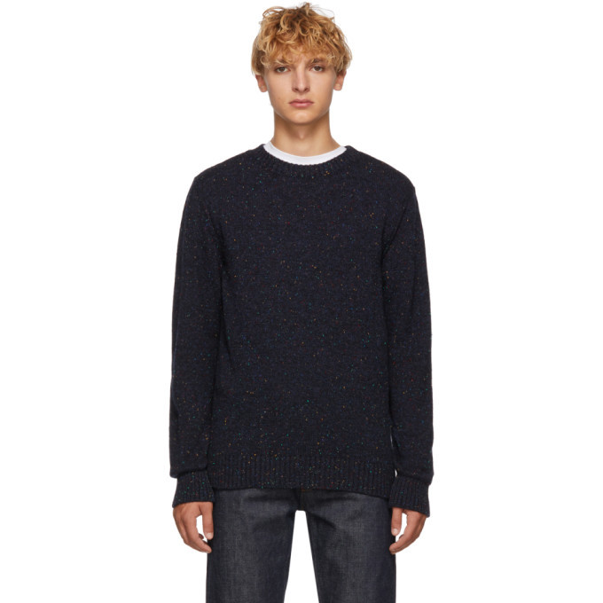 A.P.C. Navy Marled Wool Sweater A.P.C.
