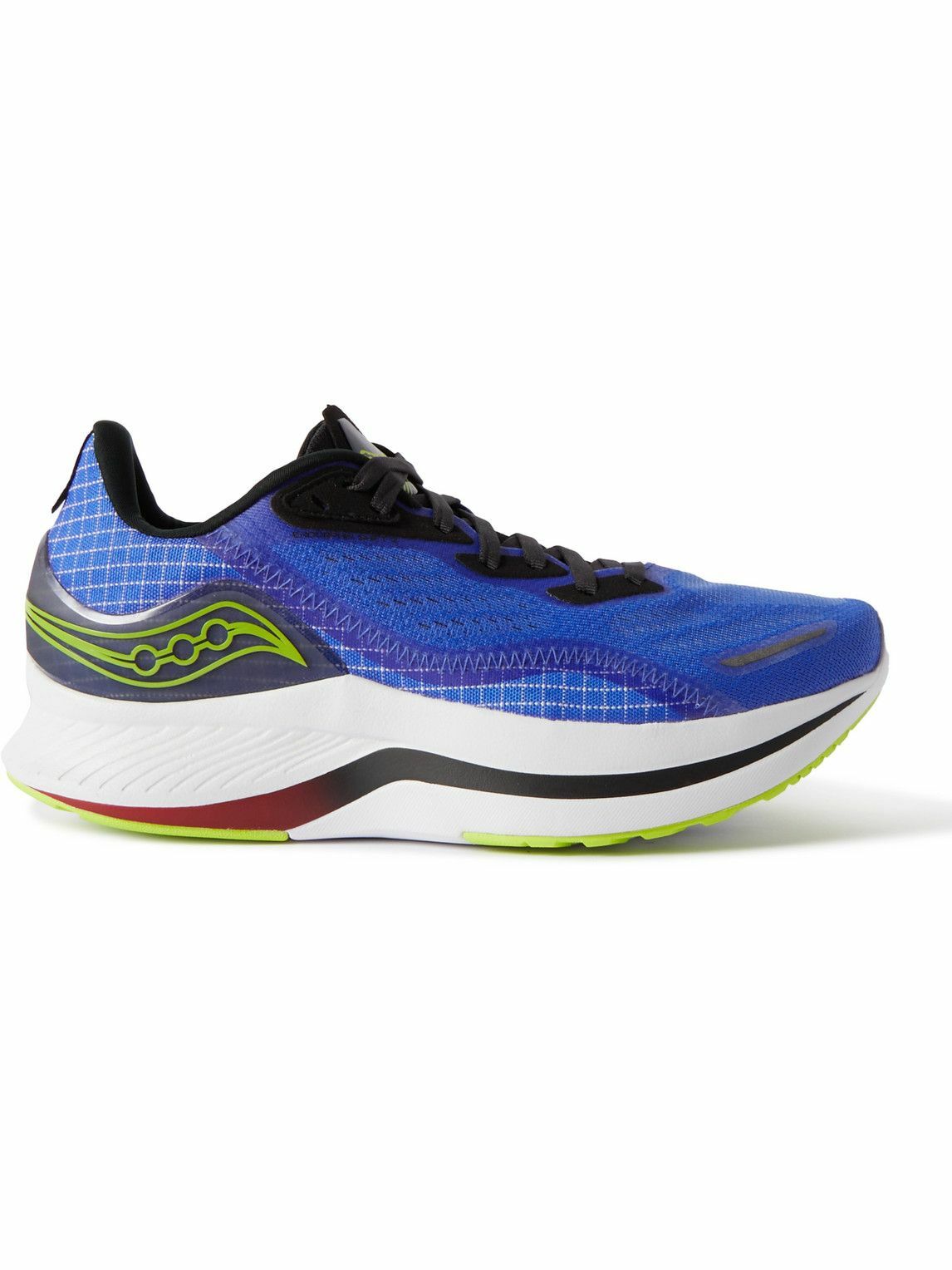 Photo: Saucony - Endorphin Shift 12 TPU-Trimmed mesh and canvas running sneakers - Blue