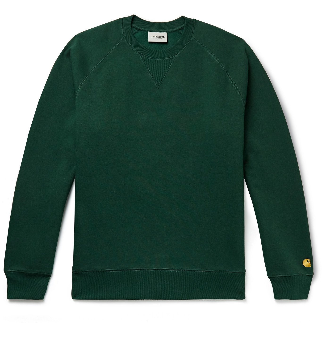 Carhartt WIP - Chase Fleece-Back Cotton-Blend Jersey Sweatshirt - Green ...