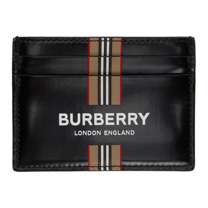 Burberry Black Icon Stripe Card Holder Burberry