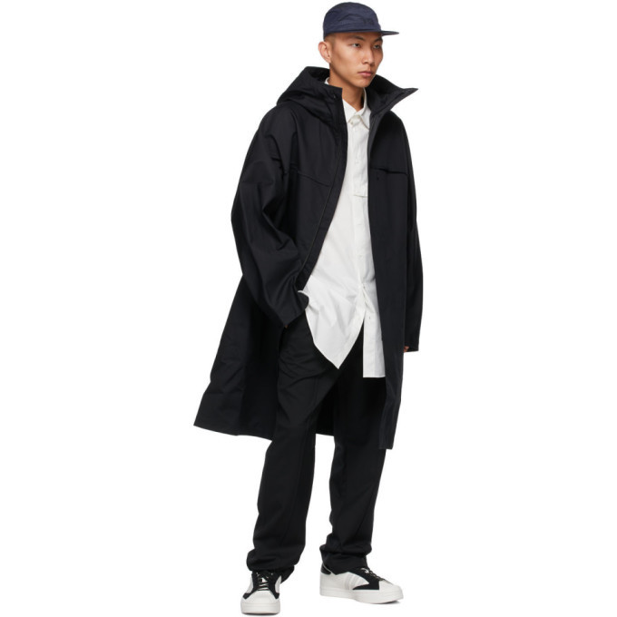 Y-3 Black Bonded Racer Trench Coat Y-3