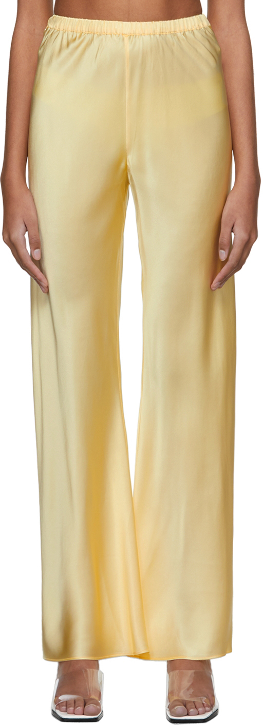 Silk Laundry Yellow Silk Bias Cut Lounge Pants