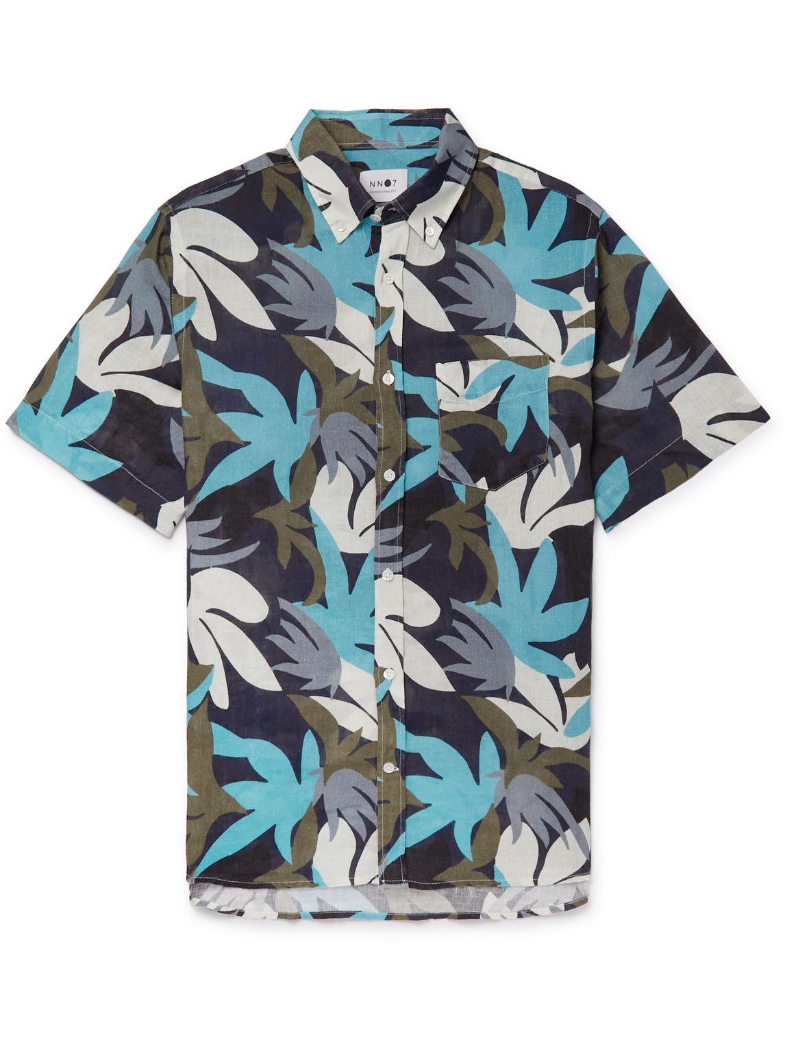 Tyrion Button-Down Collar Printed Linen 