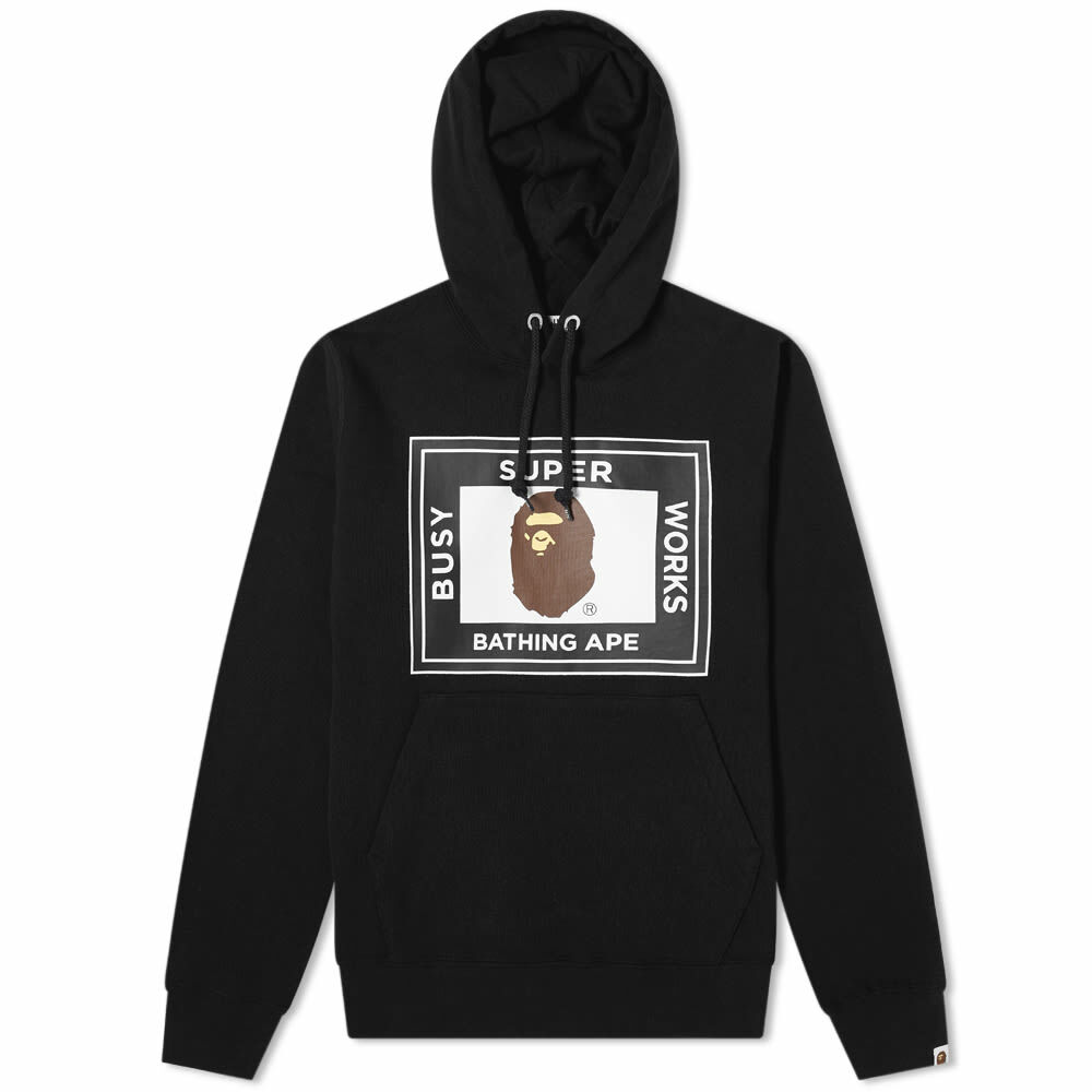A Bathing Ape Men's Super Busy Works Pullover Hoody in Black A Bathing Ape