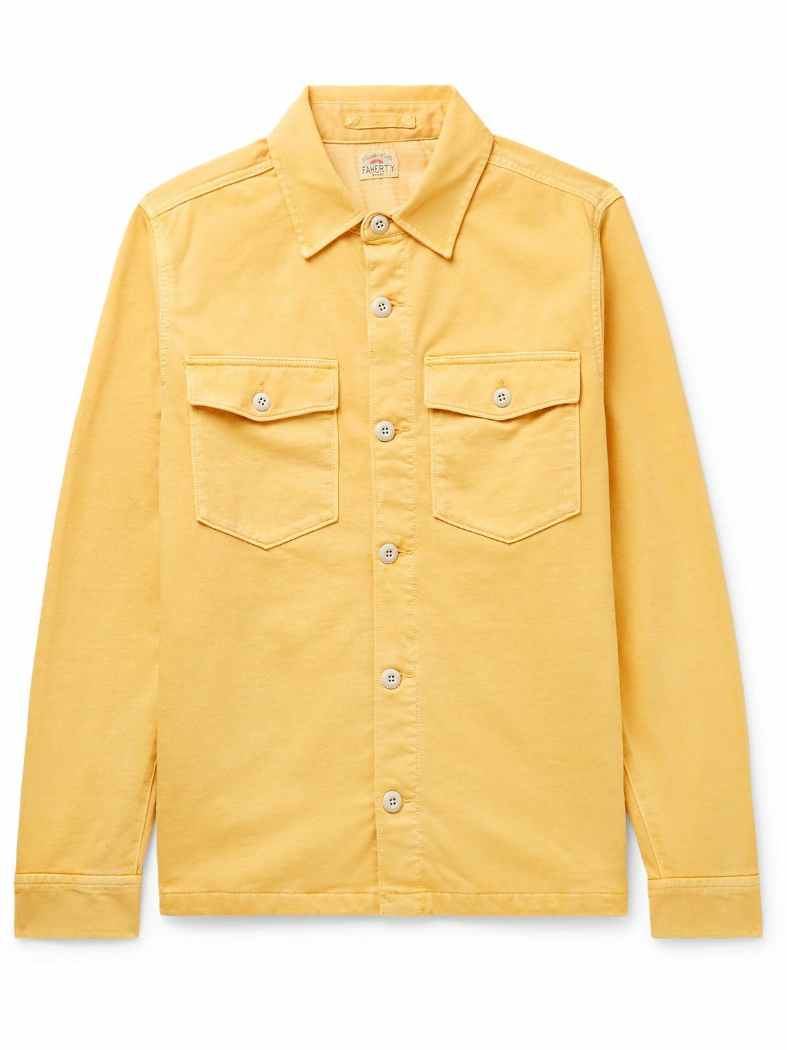 Faherty CottonJersey Shirt Jacket Yellow Faherty