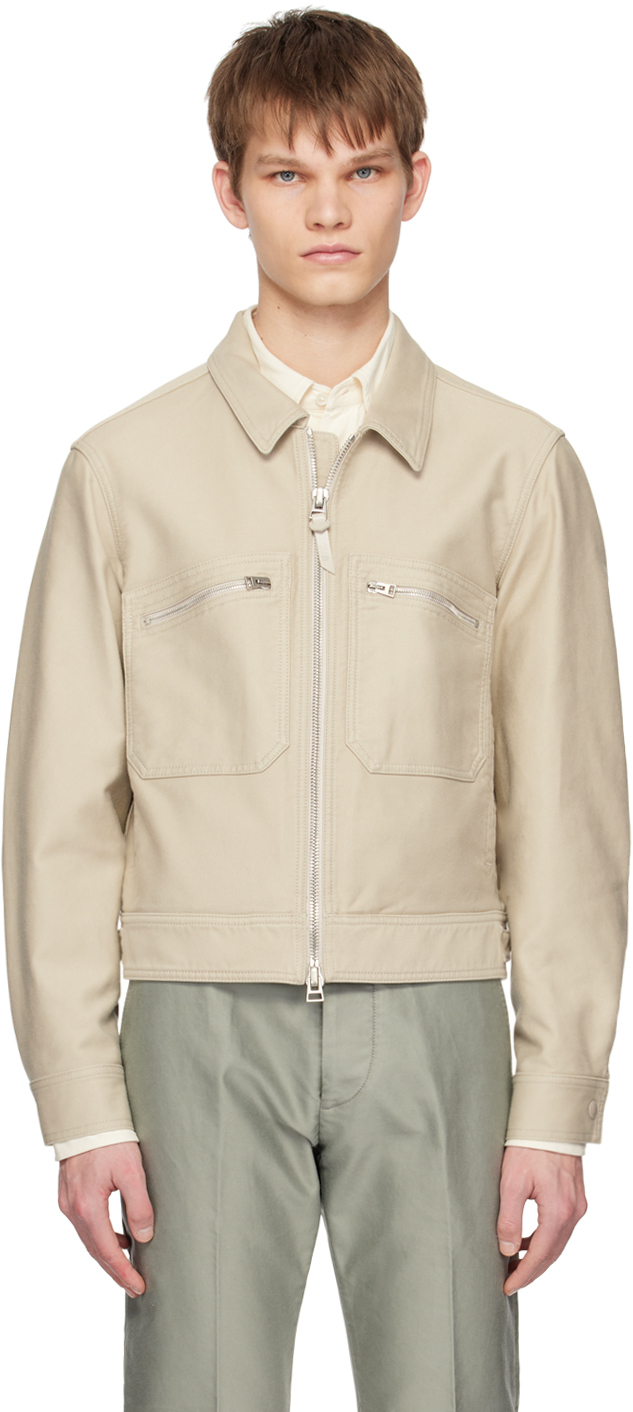 TOM FORD Taupe Zip Jacket TOM FORD