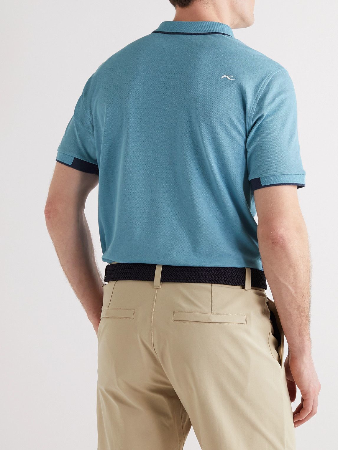 Kjus Golf Stan CottonBlend Piqué Golf Polo Shirt Blue Kjus Golf