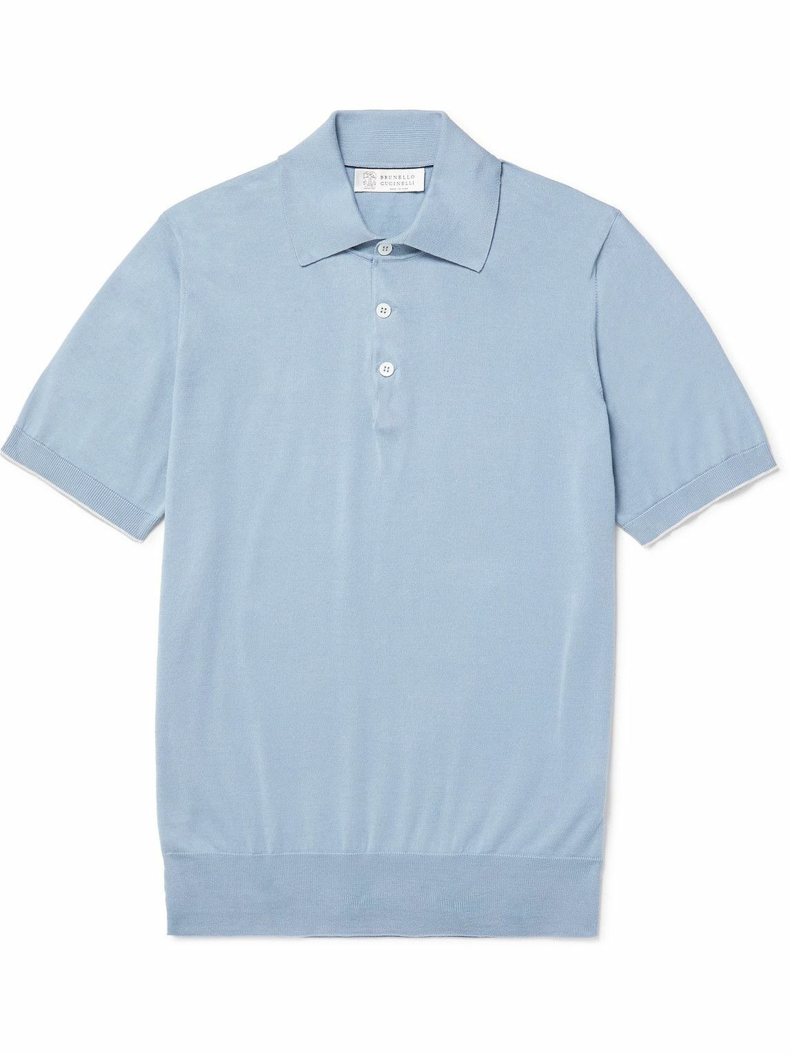 Brunello Cucinelli - Cotton Polo Shirt - Blue Brunello Cucinelli