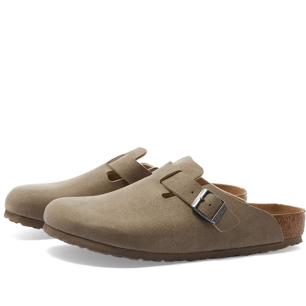 Birkenstock Men's Boston Vegan in Grey Taupe Desert Dust Birkenstock
