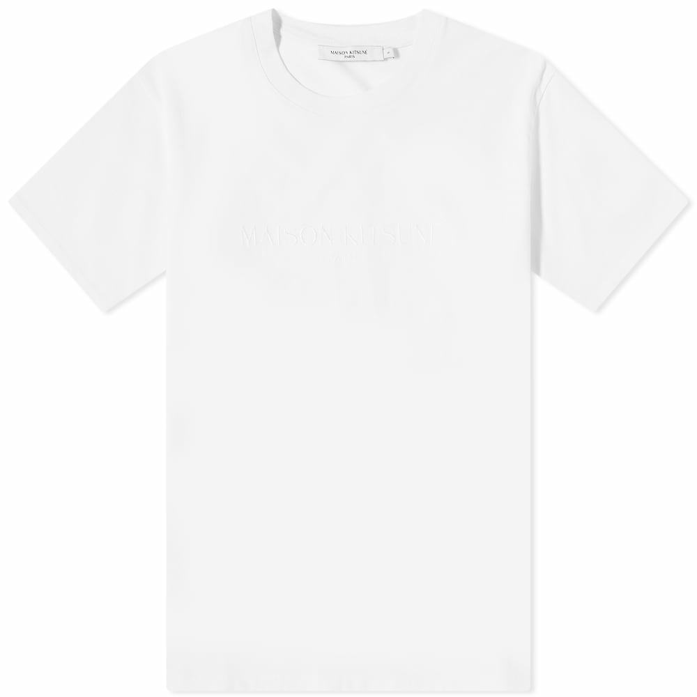 Photo: Maison Kitsuné Men's Paris Embroidery Logo T-Shirt in White