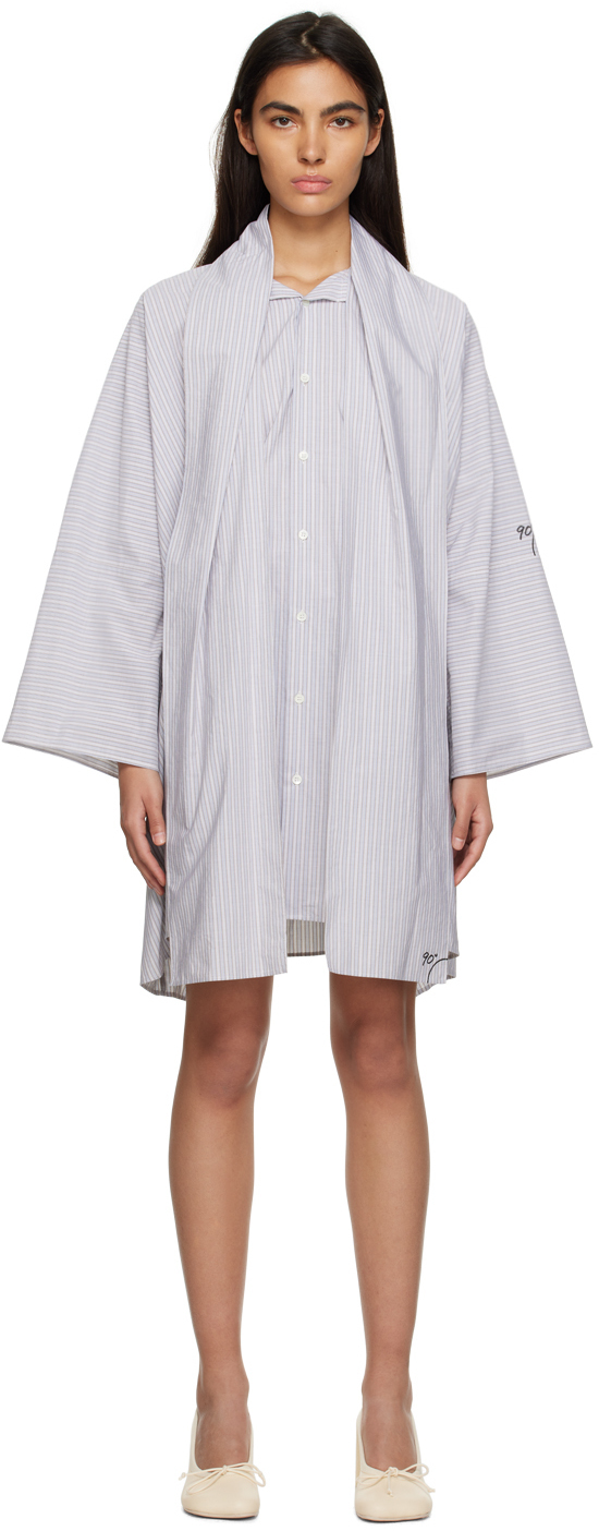 MM6 Maison Margiela White Pinstripe Minidress MM6 Maison Margiela