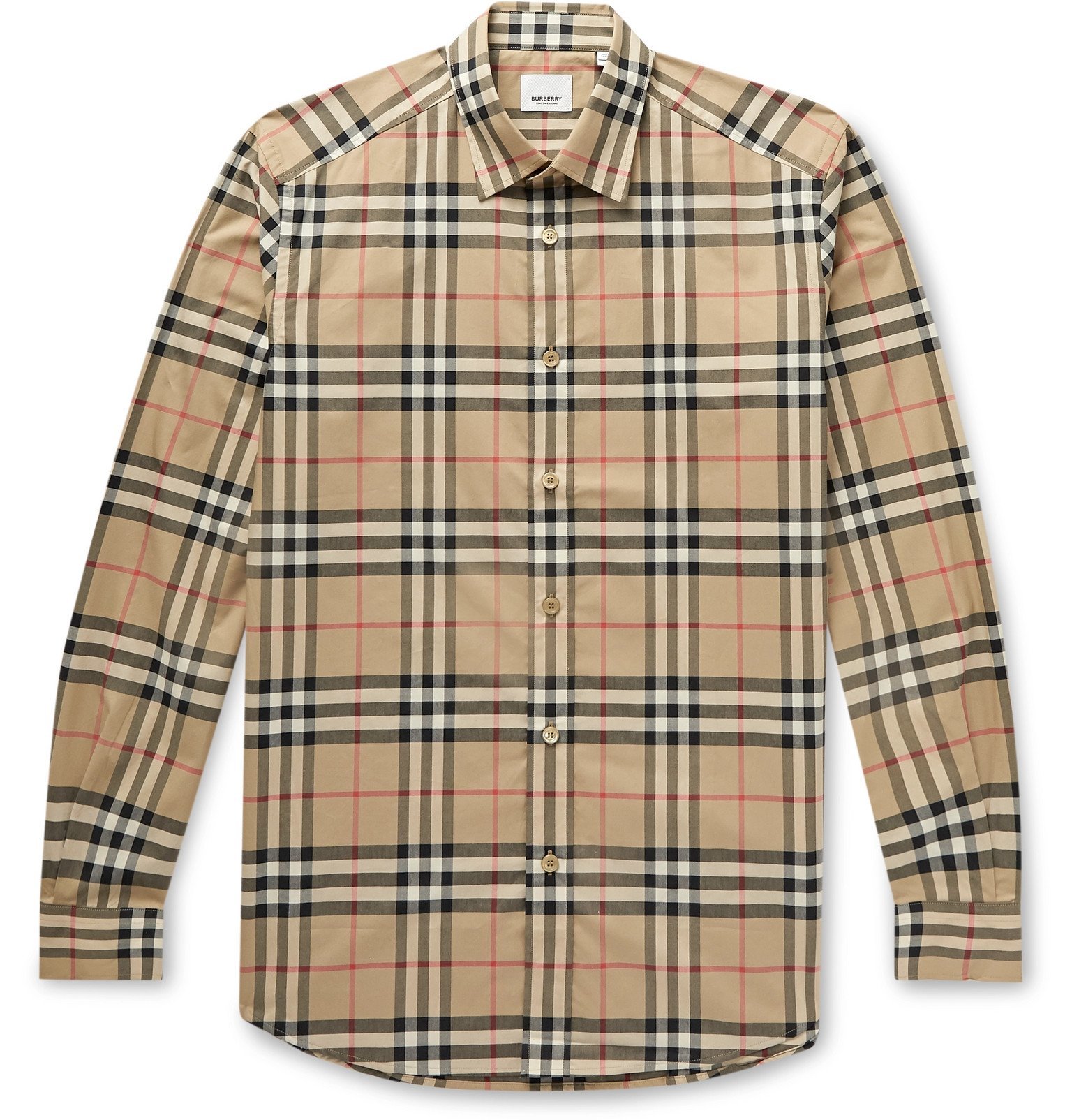 burberry check cotton poplin shirt
