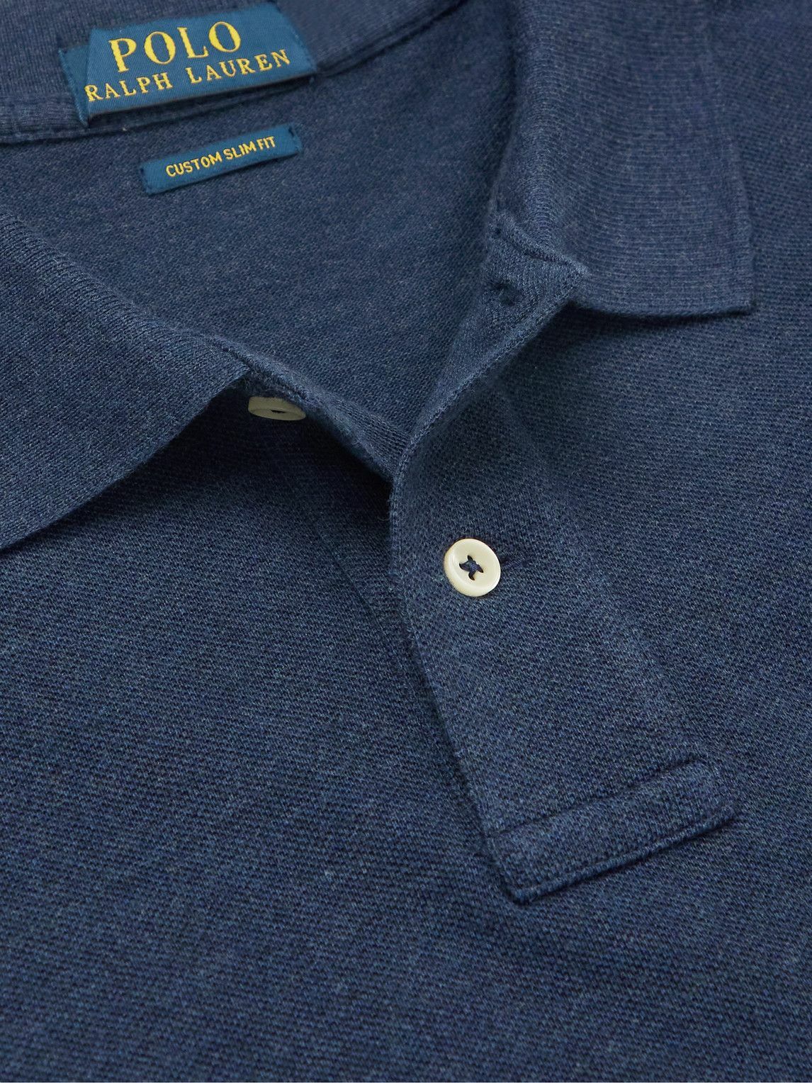 Polo Ralph Lauren - Slim-Fit Logo-Embroidered Cotton-Piqué Polo Shirt - Blue