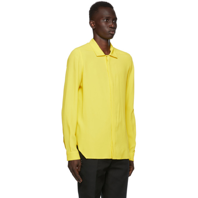 yellow silk shirt