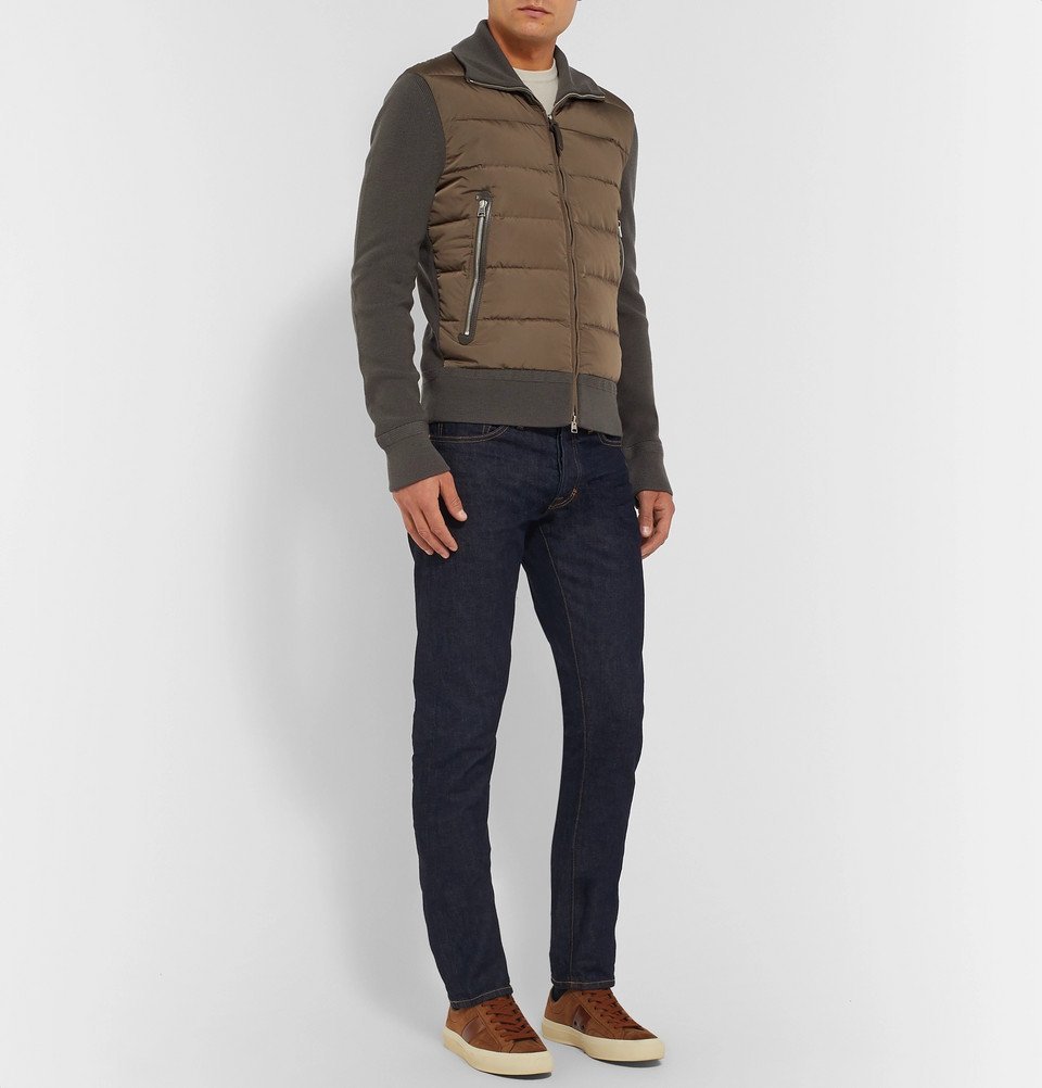 TOM FORD - Shell-Panelled Merino Wool Down Jacket - Army green TOM FORD