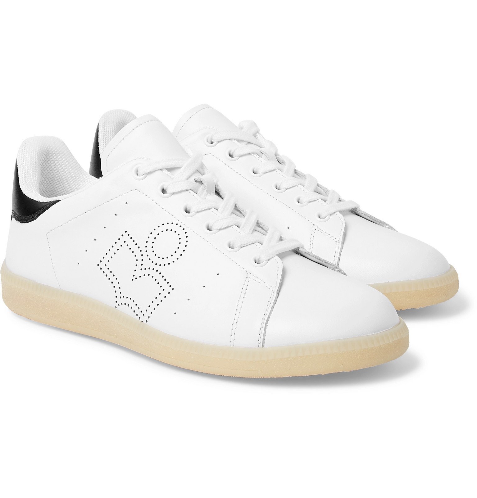 Isabel Marant - Brevka Logo-Perforated Leather Sneakers White Isabel