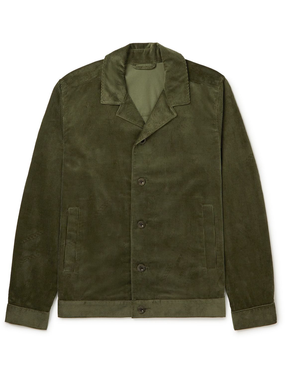 Mr P. - Camp-Collar Cotton-Corduroy Jacket - Green Mr P.