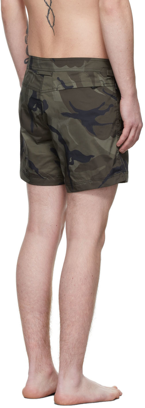 TOM FORD Green Camo Micro Compact Swim Shorts TOM FORD