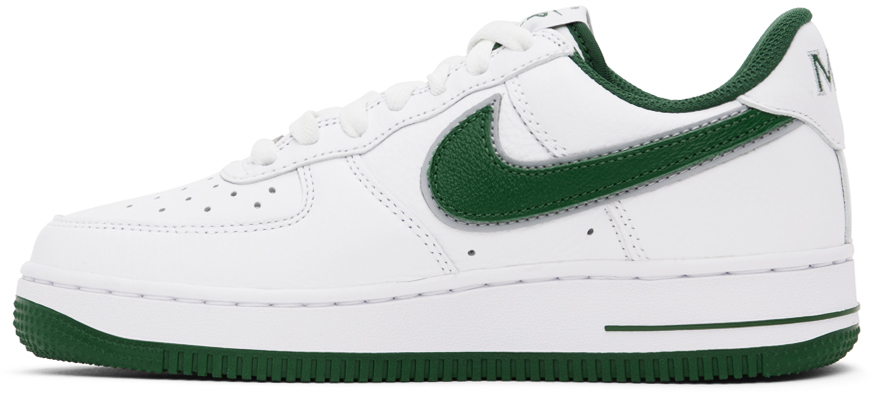 Nike White & Green LeBron James Air Force 1 Sneakers Nike