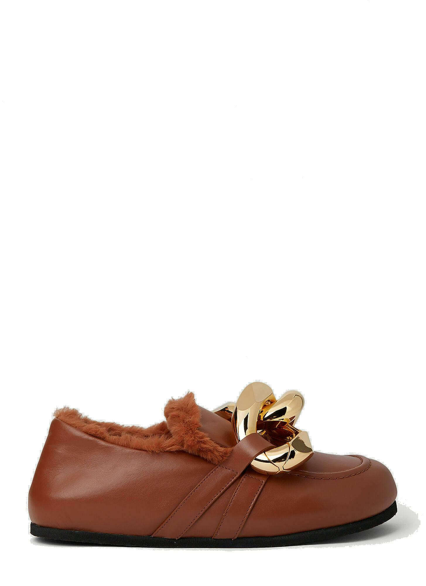 Photo: Shearling Chain Loafers in Camel