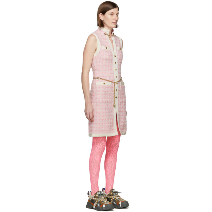 gucci pink tweed dress