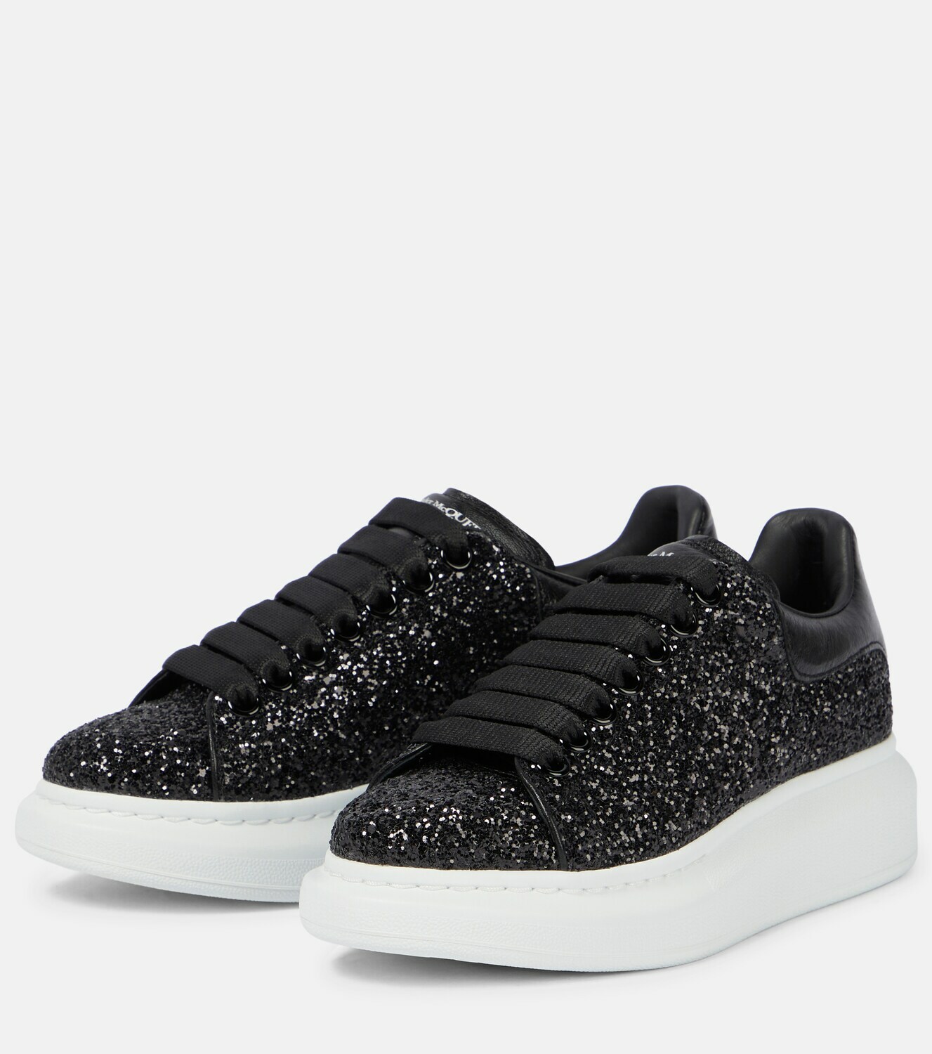 Alexander McQueen - Leather-trimmed glitter sneakers Alexander McQueen