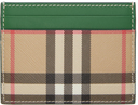 Burberry Beige & Green Vintage Check Card Holder