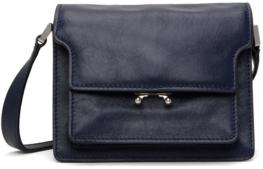 Marni Navy Trunk Messenger Bag Marni