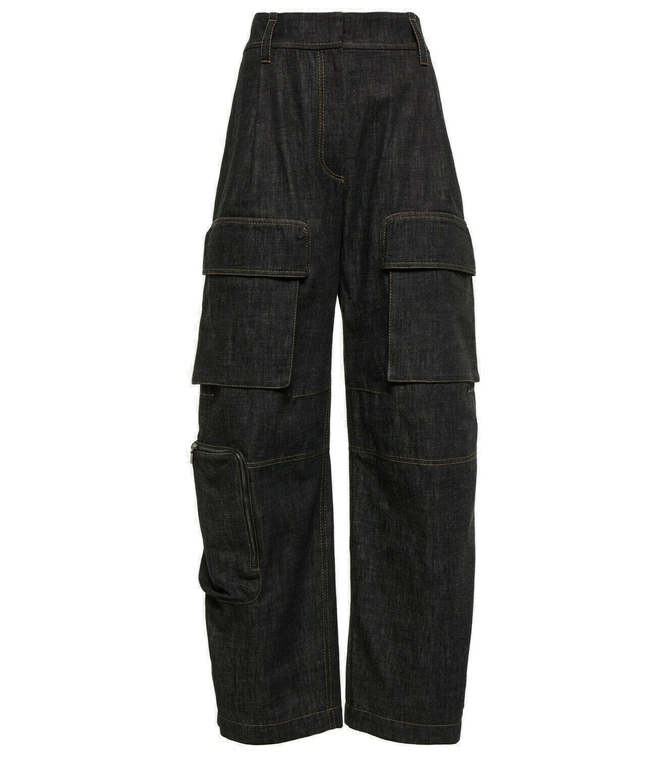 Brunello Cucinelli - High-rise denim cargo pants Brunello Cucinelli