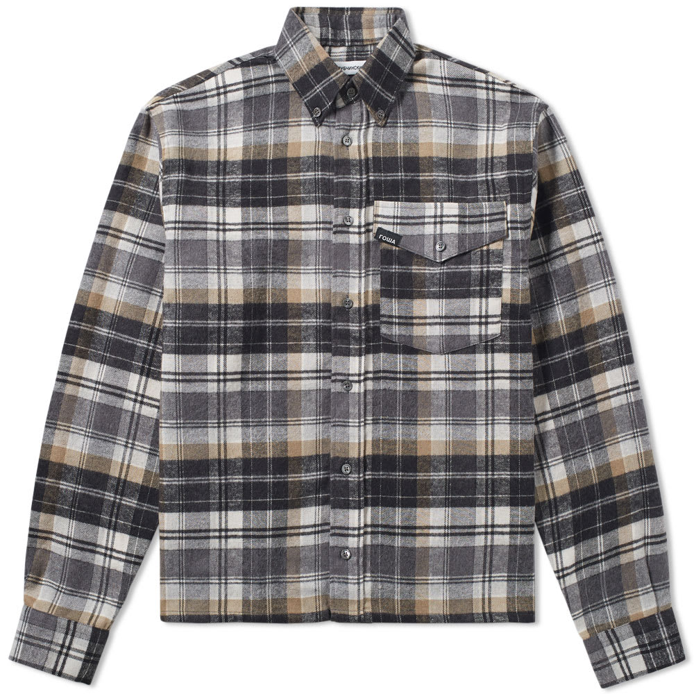 gosha x burberry check flannel shirt