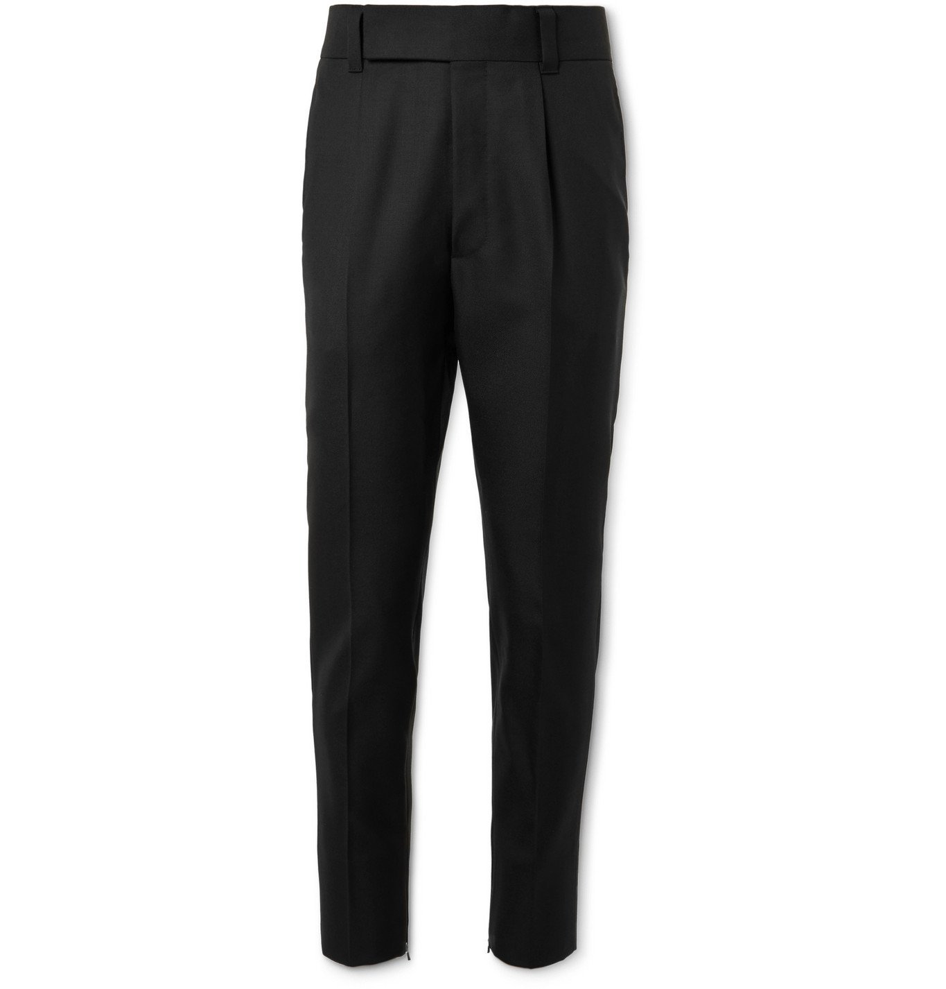 Slim-Fit Tapered Pleated Wool-Twill 