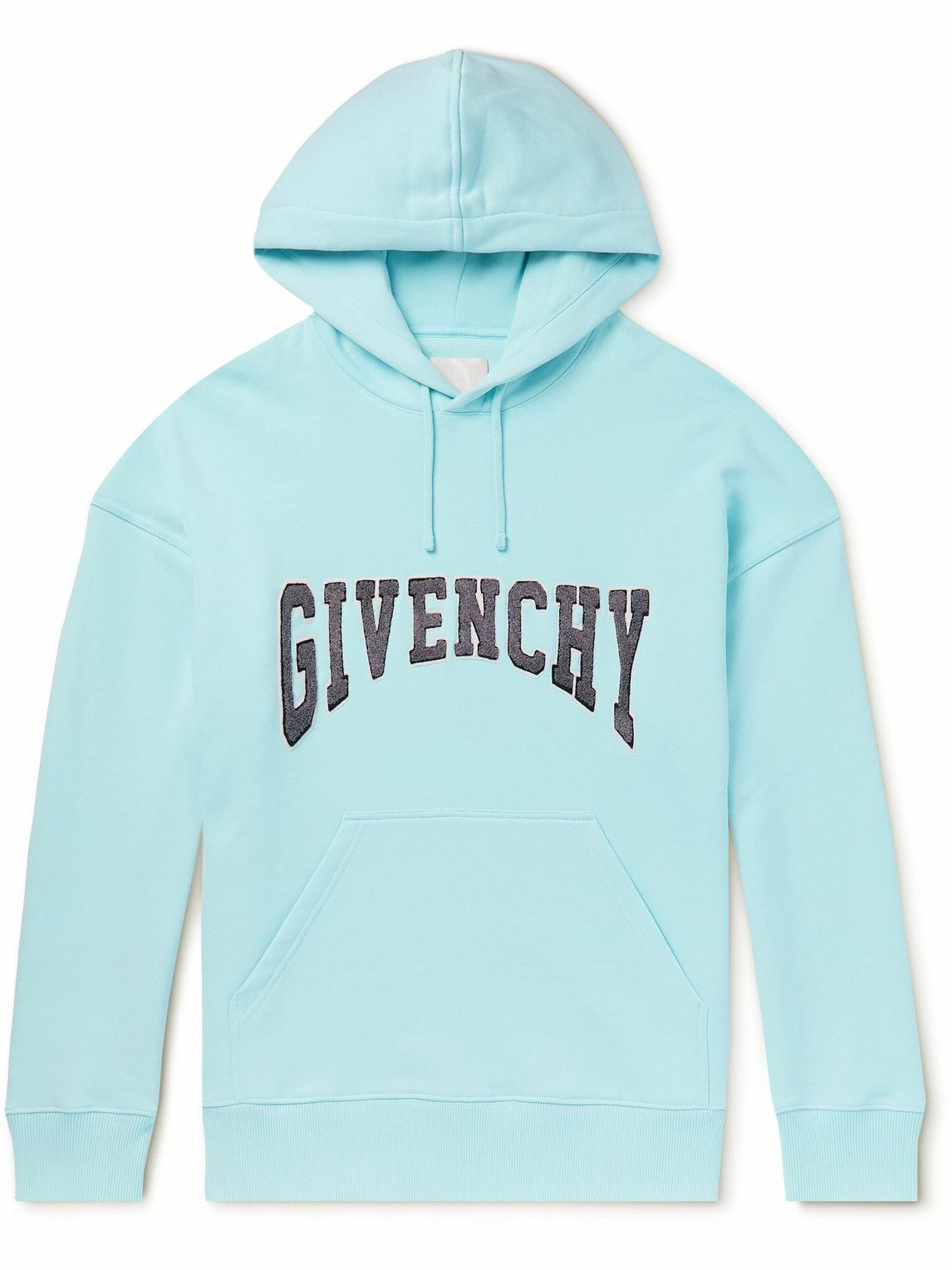 Givenchy - Logo-Appliquéd Cotton-Jersey Hoodie - Blue Givenchy