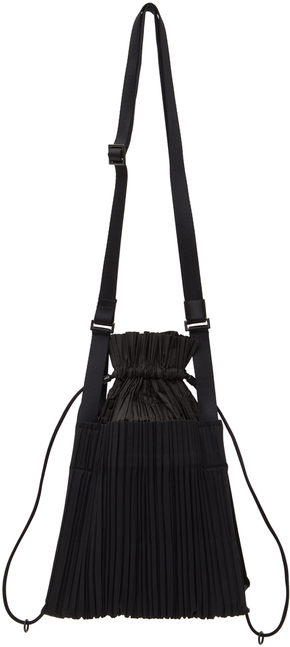 Pleats Please Issey Miyake Black Large Square Pleats Shoulder Bag ...