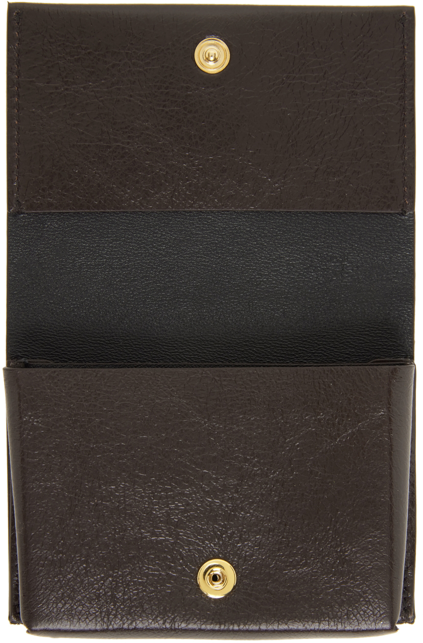 Jil Sander Brown Origami Card Holder Jil Sander