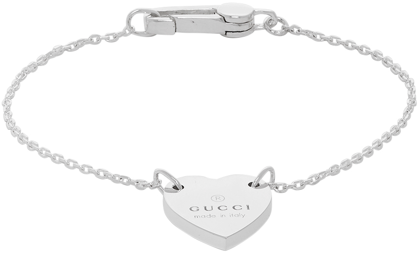 Photo: Gucci Silver Trademark Heart Bracelet