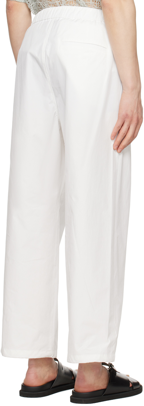 AMOMENTO White Pleated Trousers AMOMENTO