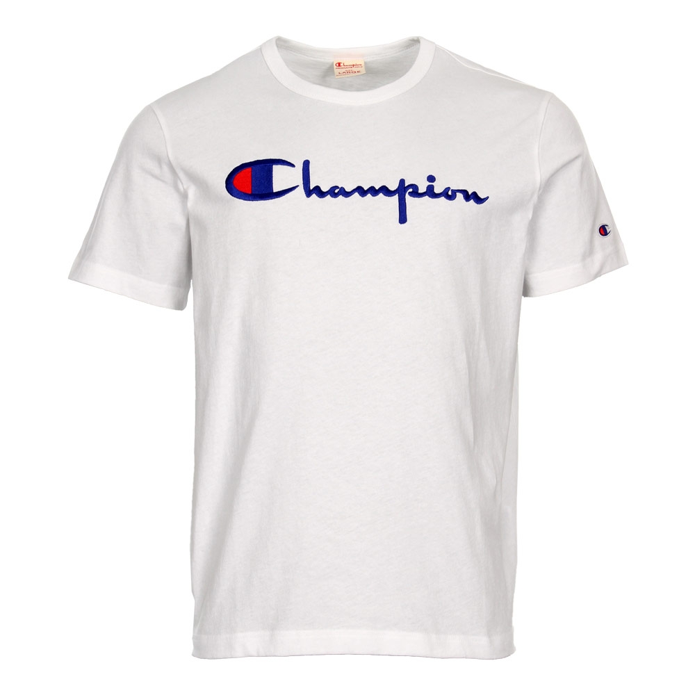 T-Shirt Script Logo - White Champion x Beams