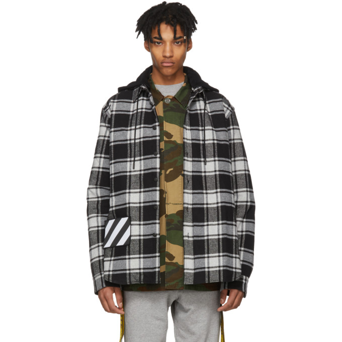 off white plaid hoodie