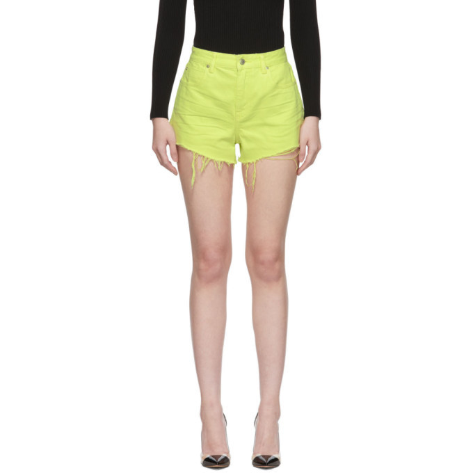 Alexander Wang Yellow Denim Bite Shorts 