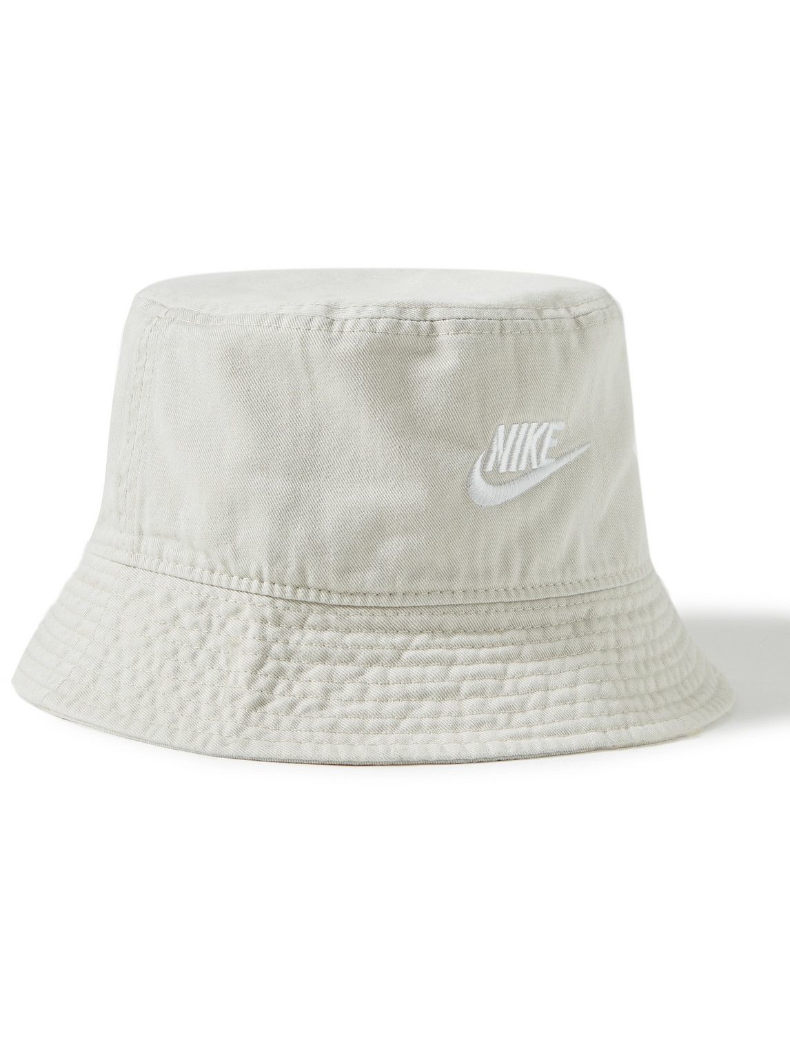 Nike - Sportswear Logo-Embroidered Cotton-Twill Bucket Hat - Gray Nike