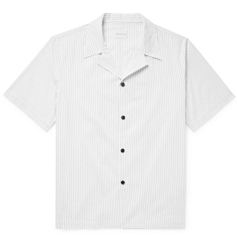 SIMON MILLER - Camp-Collar Striped Cotton Shirt - Men - White Simon Miller