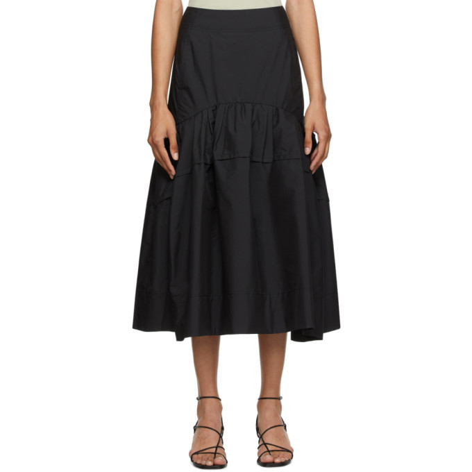 3.1 Phillip Lim Black Shirred Midi Skirt 3.1 Phillip Lim