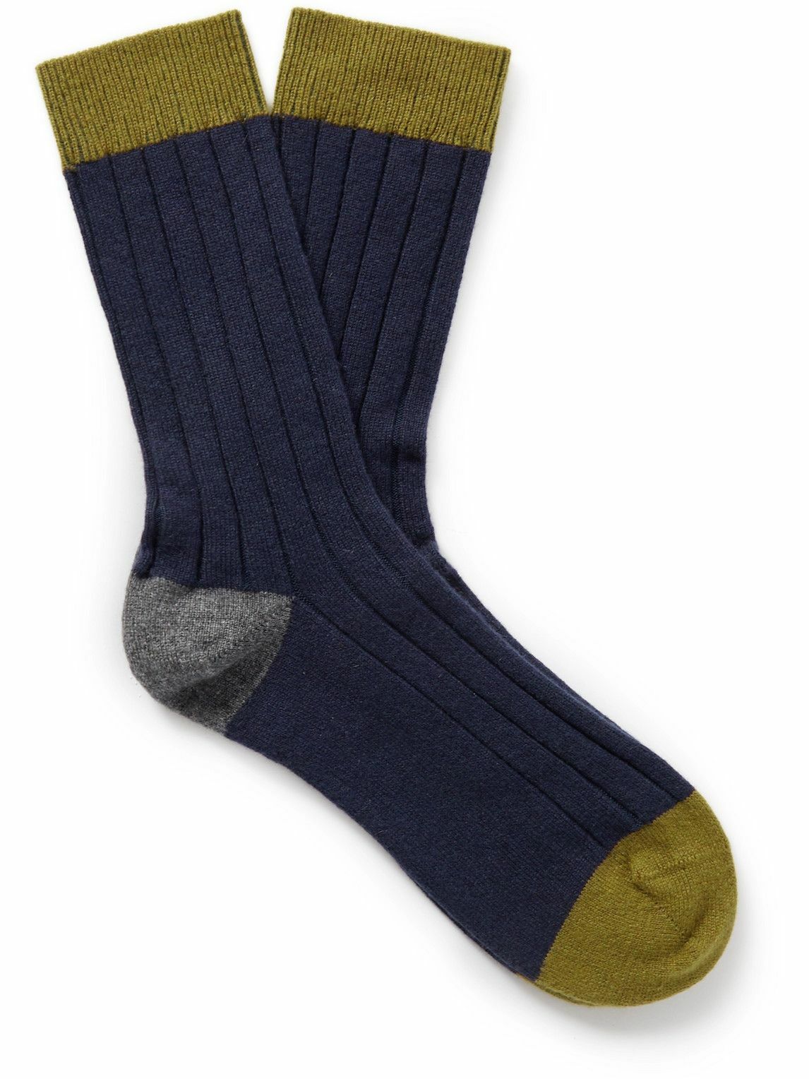 Johnstons of Elgin - Colour-Block Ribbed Cashmere Socks - Multi ...