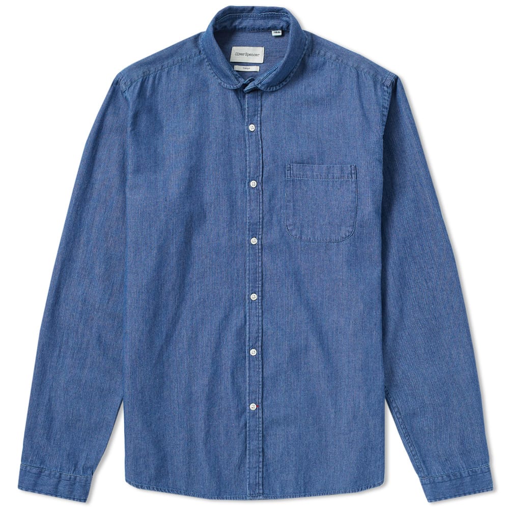 Oliver Spencer Eton Collar Shirt Blue