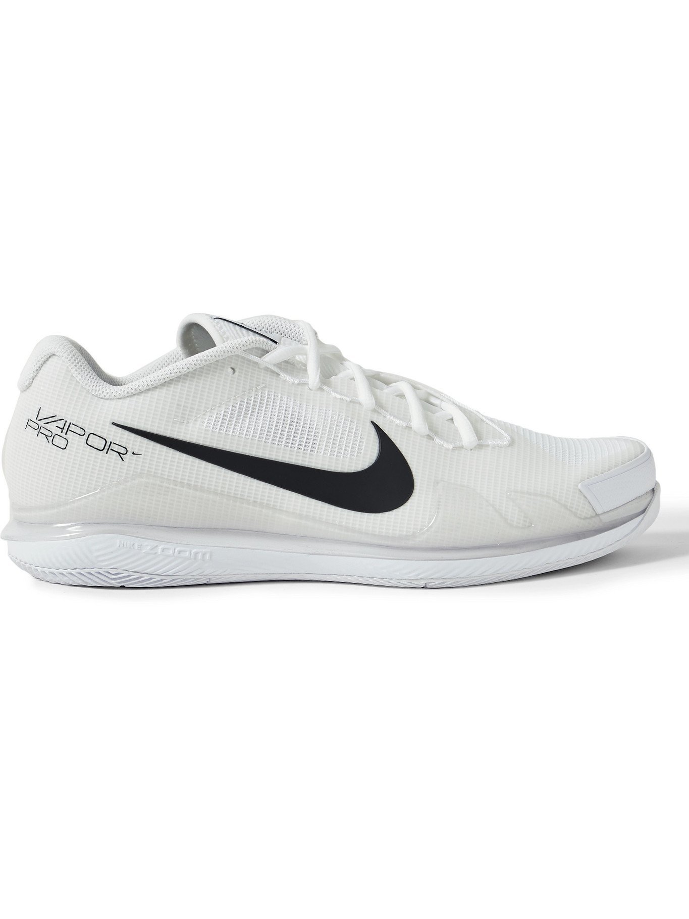 NIKE TENNIS - NikeCourt Air Zoom Vapor Pro Rubber-Trimmed Mesh Sneakers - White - 7 Nike Tennis