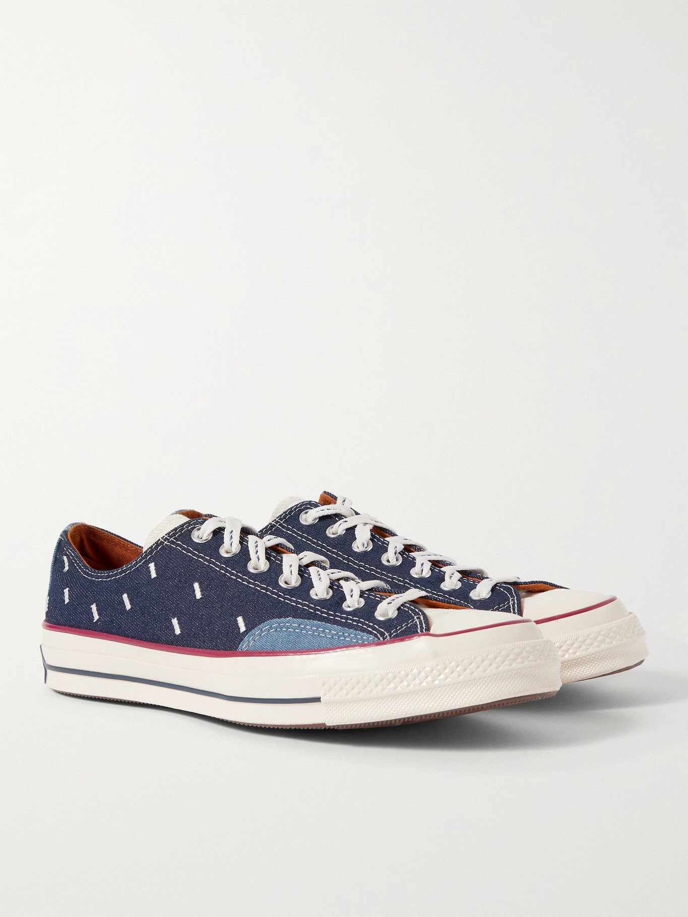 CONVERSE - Chuck 70 OX Embroidered Denim and Canvas Sneakers - Blue Converse